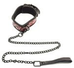 COLLAR WITH LEASH (RED AND BLACK)