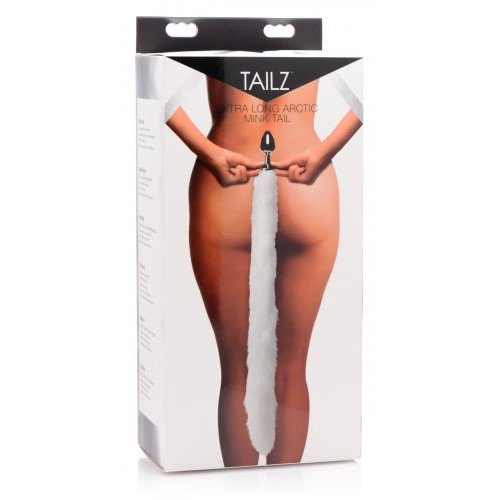 AF425_3.jpg Extra Long Arctic Mink Tail Metal Anal Plug - Imagen 1