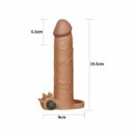 FUNDAS Add 3" Pleasure X Tender Vibrating Penis Sleeve Brow - Imagen 2