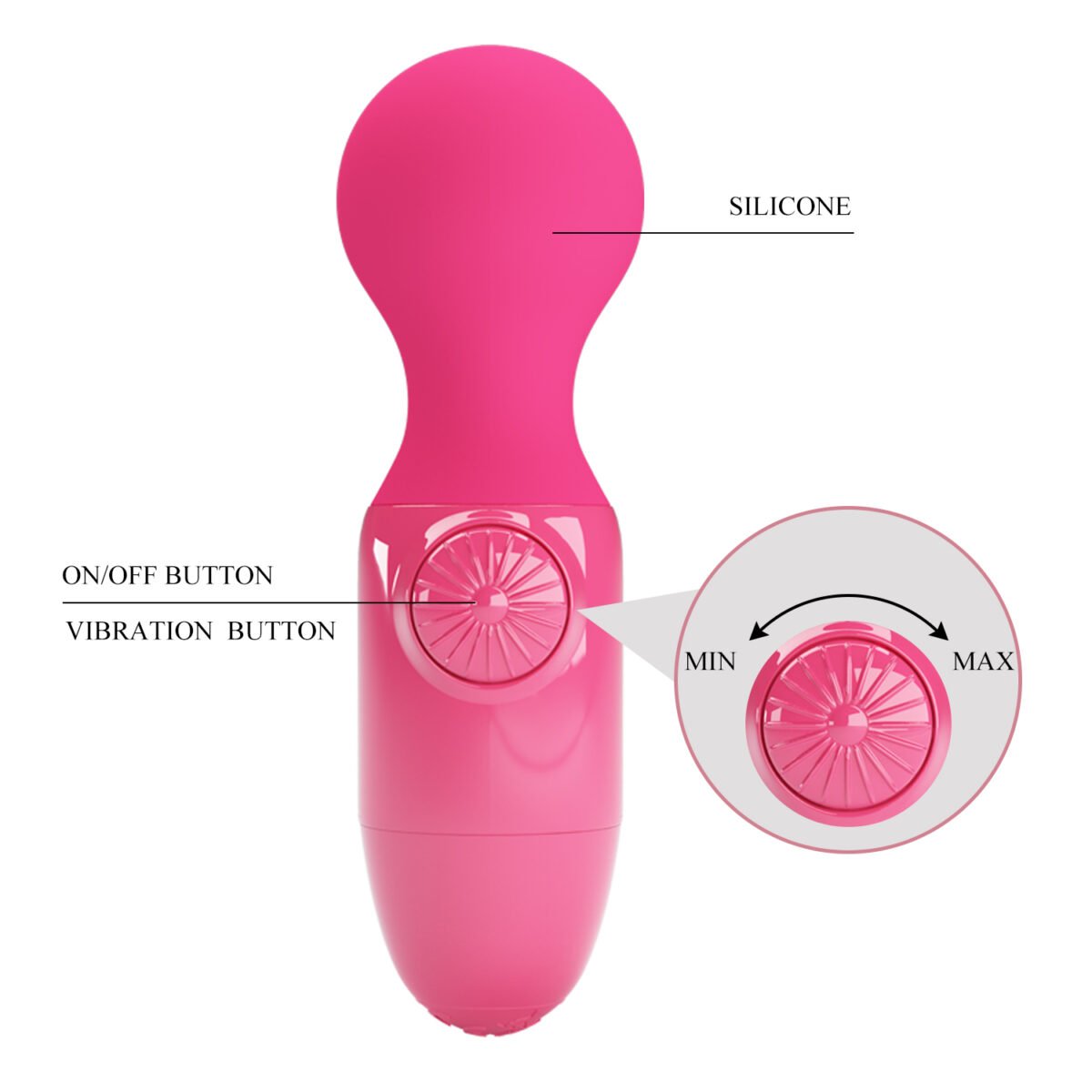VIBRADOR VARITA MINI STICK FUCSIA - Imagen 3