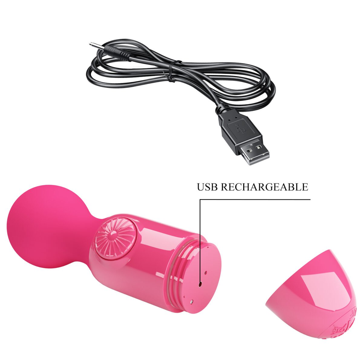 VIBRADOR VARITA MINI STICK FUCSIA - Imagen 4