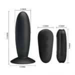VIBRADOR ANAL RECARGABLE CONTROL REMOTO SILICONA 11CM 3.3 CM - Imagen 3